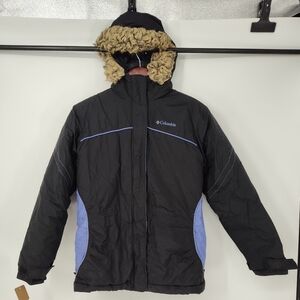 Columbia Black and Purple Youth Winter Jacket Size 14/16